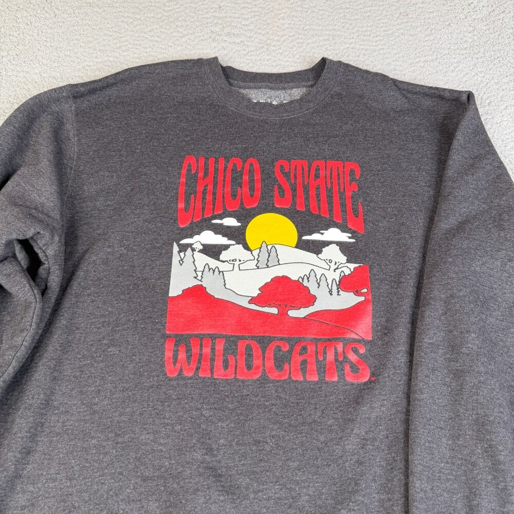 CHICO STATE Wildcats Sweatshirt 2XL Gray Pullover California University Alumni